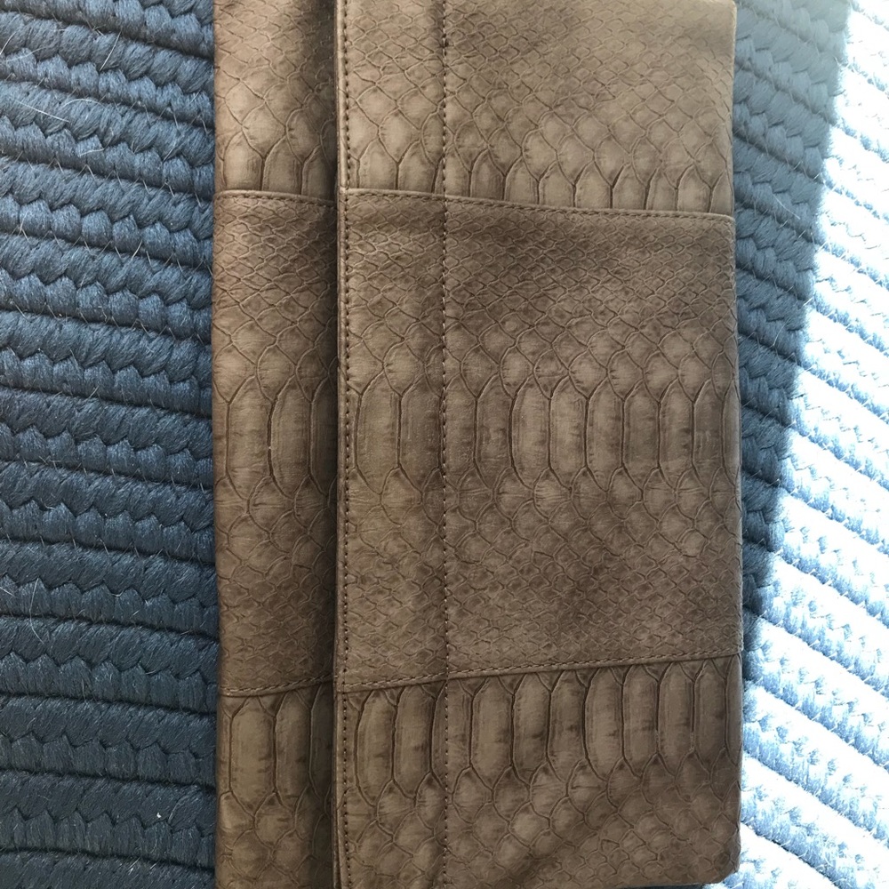 Grey fold over clutch